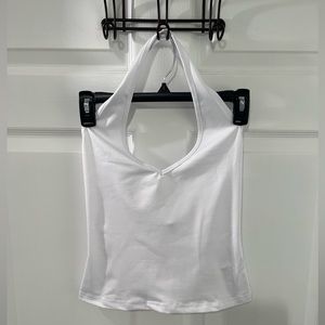 White V-Neck Halter